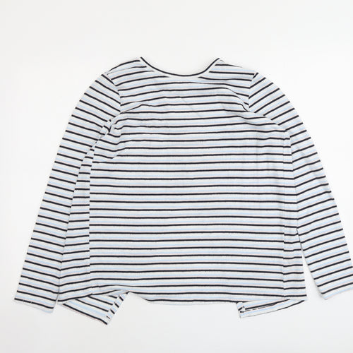 Nocozo Womens Black Round Neck Striped Polyester Pullover Jumper Size 10