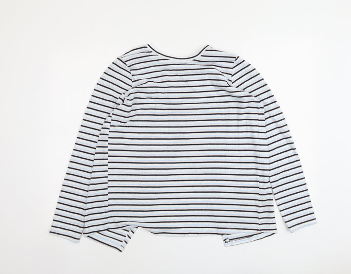 Nocozo Womens Black Round Neck Striped Polyester Pullover Jumper Size 10