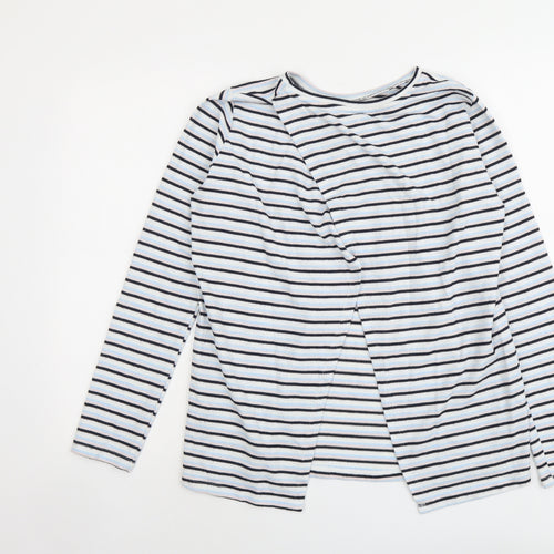 Nocozo Womens Black Round Neck Striped Polyester Pullover Jumper Size 10
