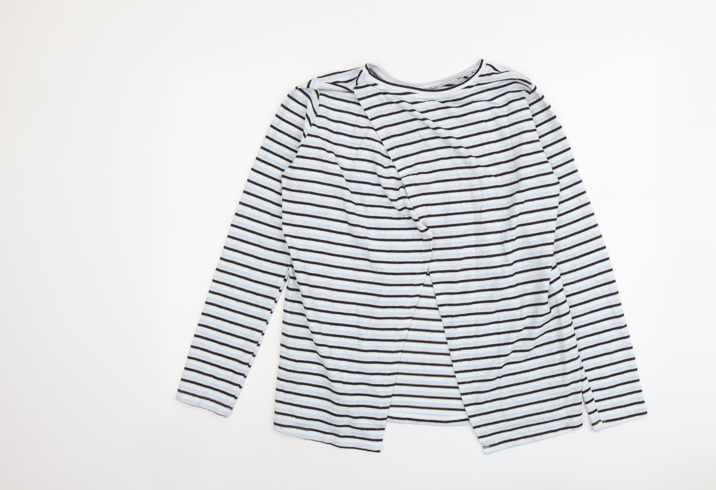Nocozo Womens Black Round Neck Striped Polyester Pullover Jumper Size 10