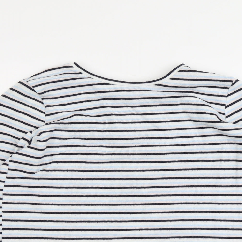 Nocozo Womens Black Round Neck Striped Polyester Pullover Jumper Size 10