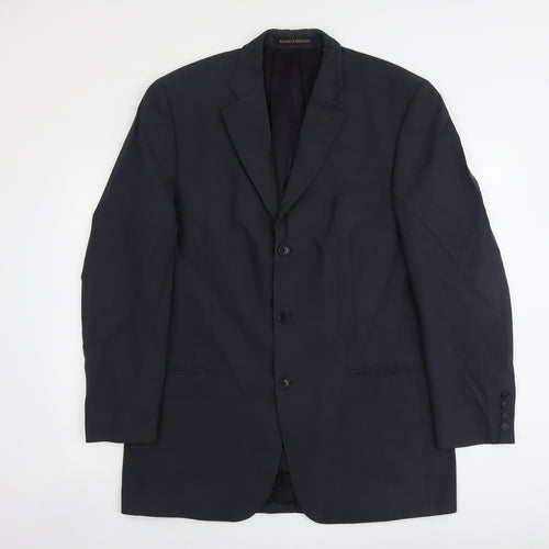 Marks and Spencer Mens Grey Wool Jacket Suit Jacket Size L Regular
