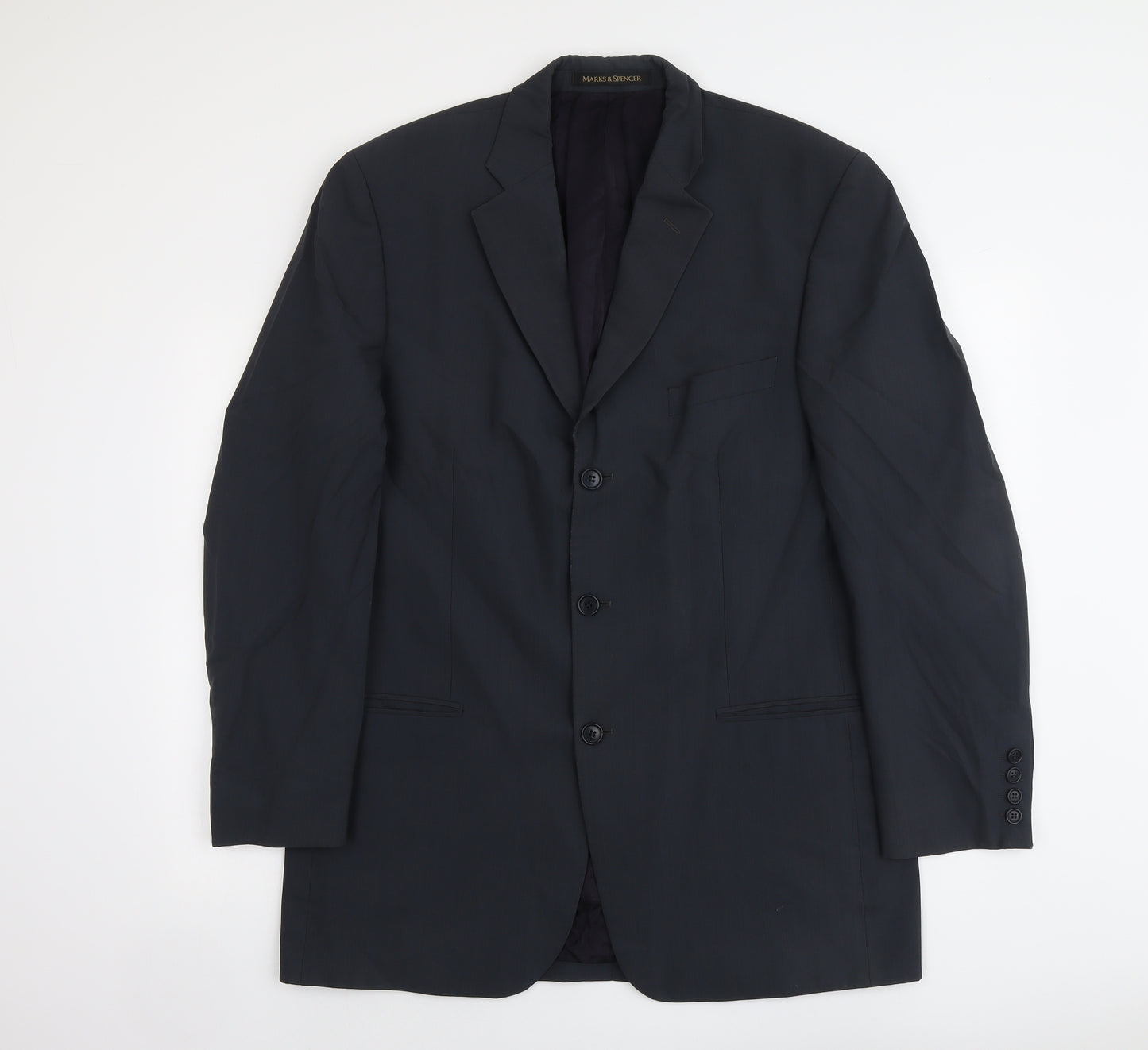 Marks and Spencer Mens Grey Wool Jacket Suit Jacket Size L Regular
