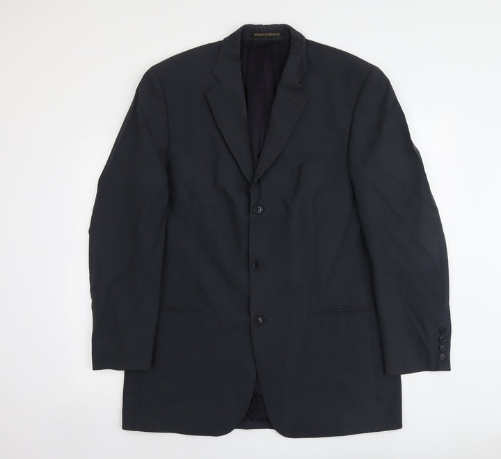 Marks and Spencer Mens Grey Wool Jacket Suit Jacket Size L Regular