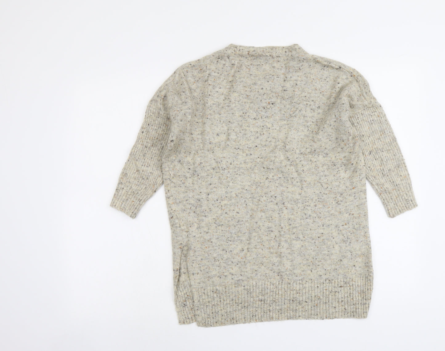 Warehouse Womens Beige Round Neck Acrylic Pullover Jumper Size 10