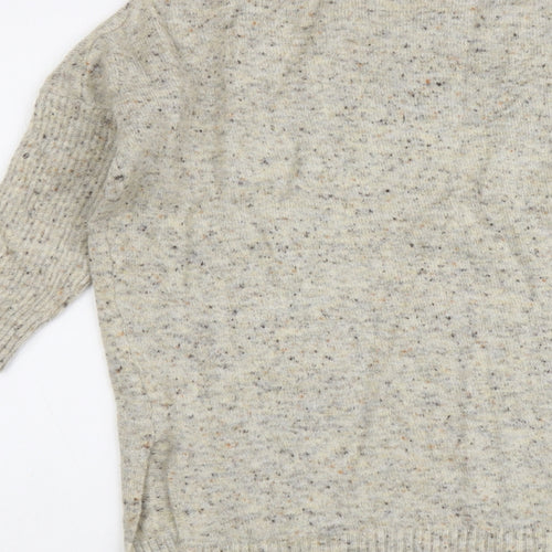 Warehouse Womens Beige Round Neck Acrylic Pullover Jumper Size 10