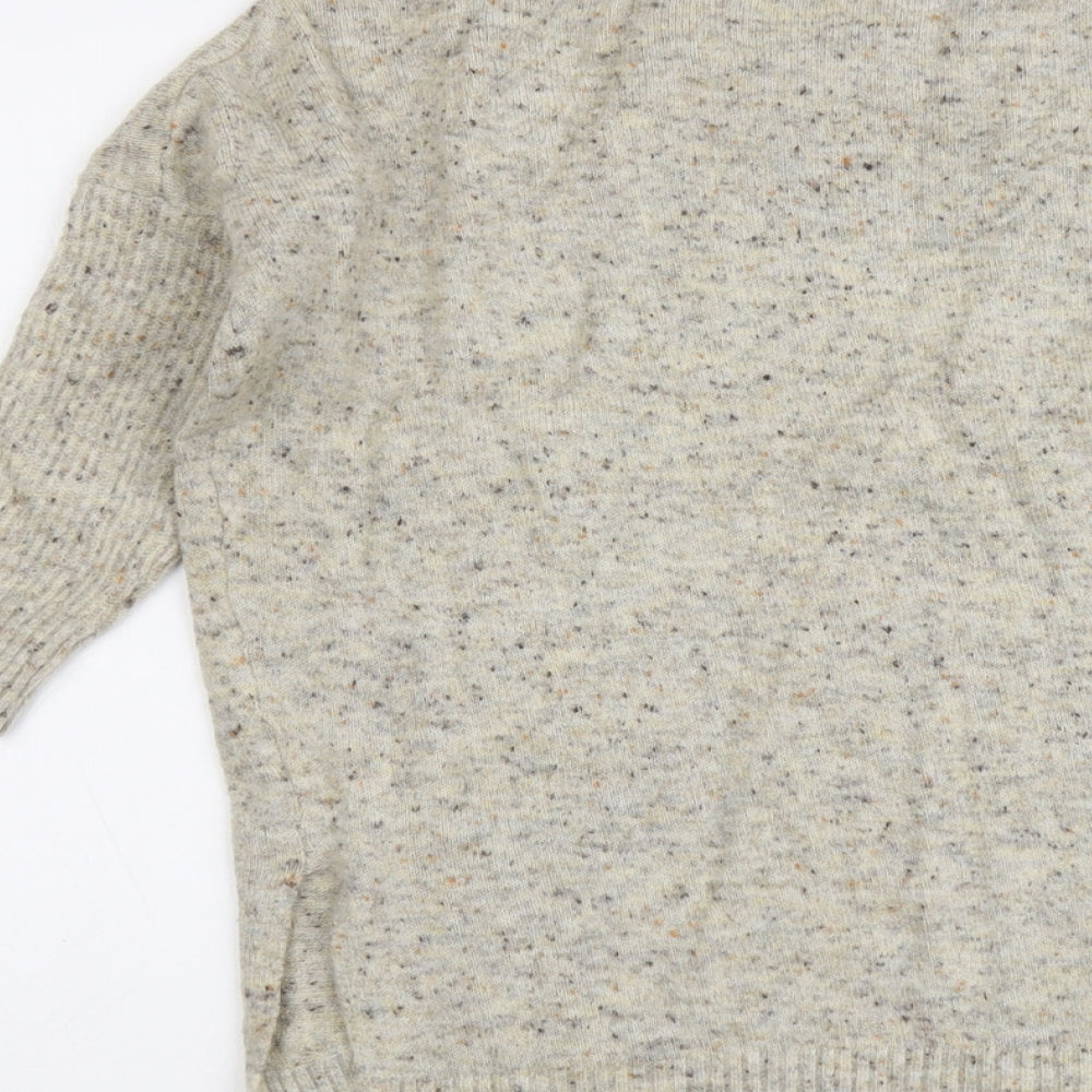 Warehouse Womens Beige Round Neck Acrylic Pullover Jumper Size 10