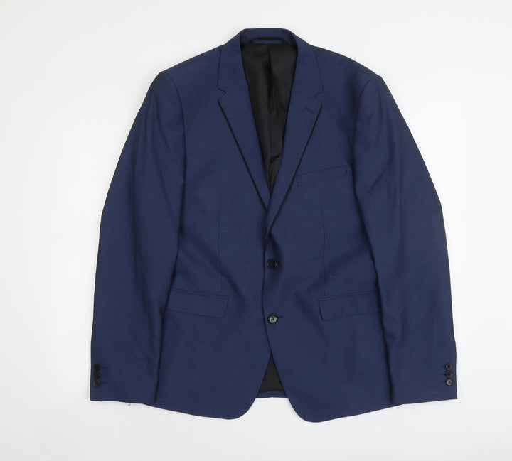 Burton Mens Blue Polyester Jacket Suit Jacket Size L Regular