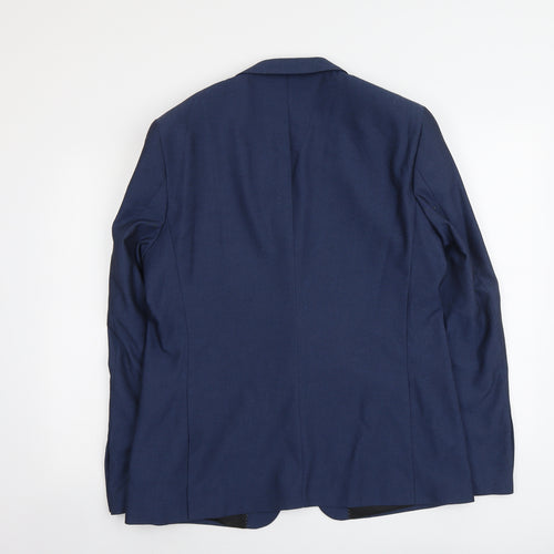 Burton Mens Blue Polyester Jacket Suit Jacket Size L Regular