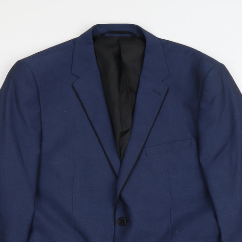 Burton Mens Blue Polyester Jacket Suit Jacket Size L Regular