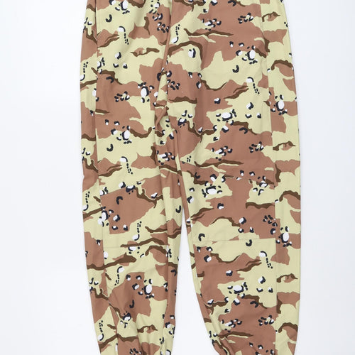 Reclaimed Vintage Womens Multicoloured Camouflage Polyester Trousers Size 12 L29 in Regular