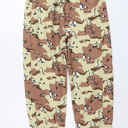 Reclaimed Vintage Womens Multicoloured Camouflage Polyester Trousers Size 12 L29 in Regular