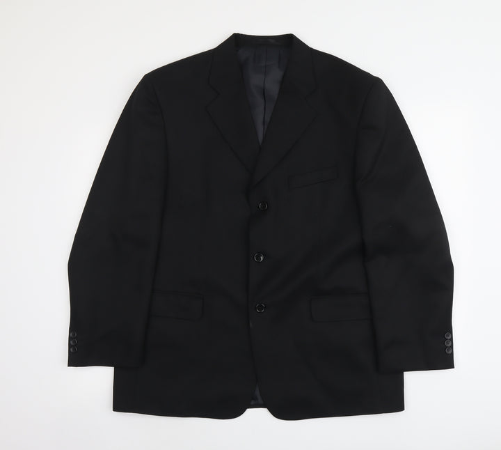 Zantos Mens Black Polyester Jacket Suit Jacket Size L Regular