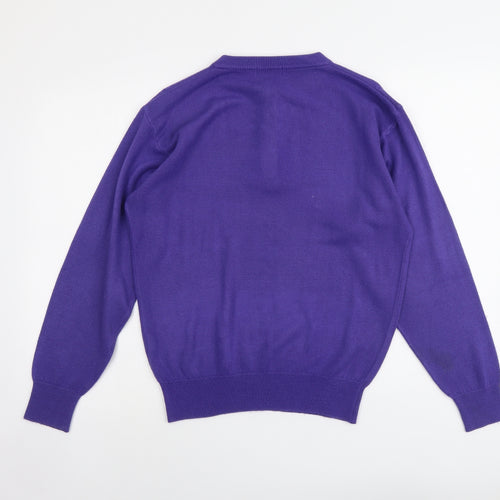 Instyle Womens Purple Round Neck Acrylic Pullover Jumper Size S