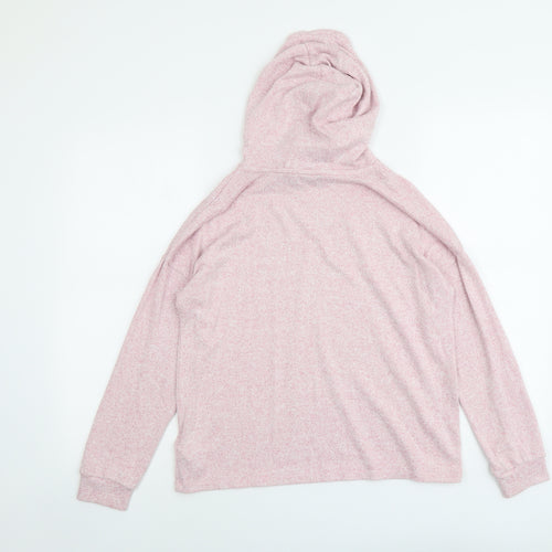 Marks and Spencer Girls Pink Viscose Pullover Hoodie Size 12-13 Years Pullover