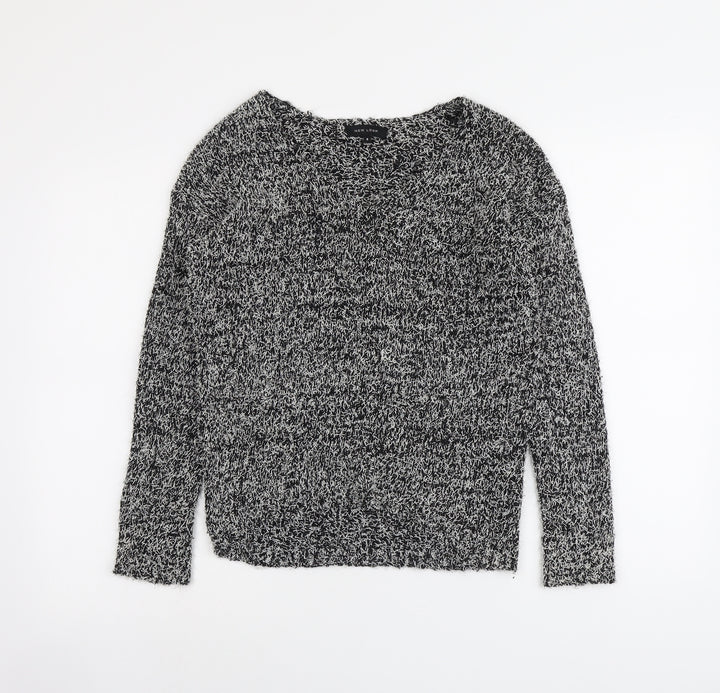 New Look Womens Black Boat Neck Acrylic Pullover Jumper Size 8
