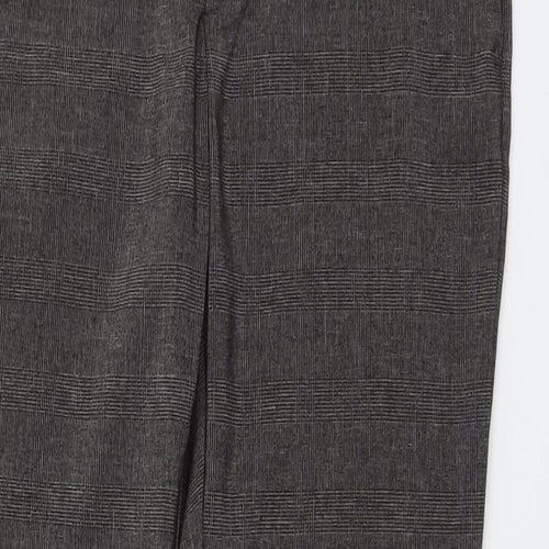 H&M Womens Grey Plaid Polyester Chino Trousers Size 36 in L29 in Regular Button