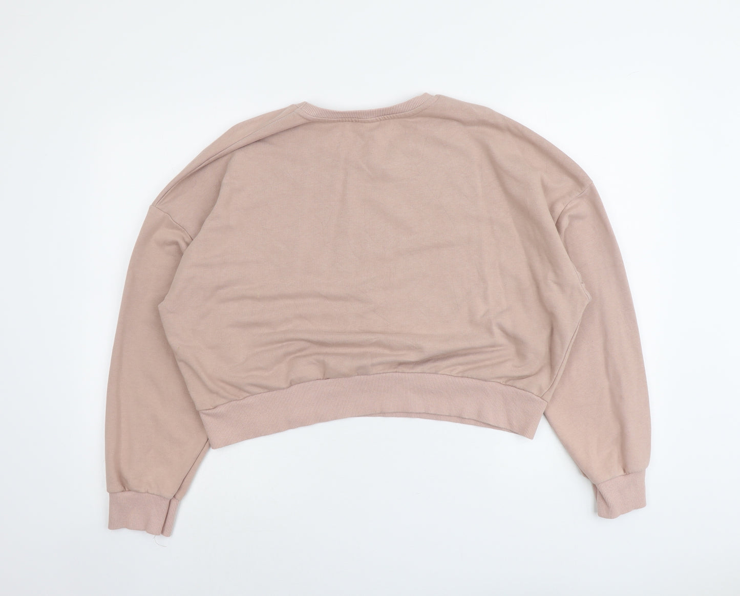 New Look Womens Pink Cotton Pullover Sweatshirt Size 6 Pullover - Cheri