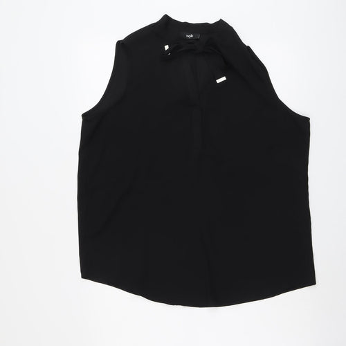 Wallis Womens Black Polyester Basic Blouse Size M Round Neck