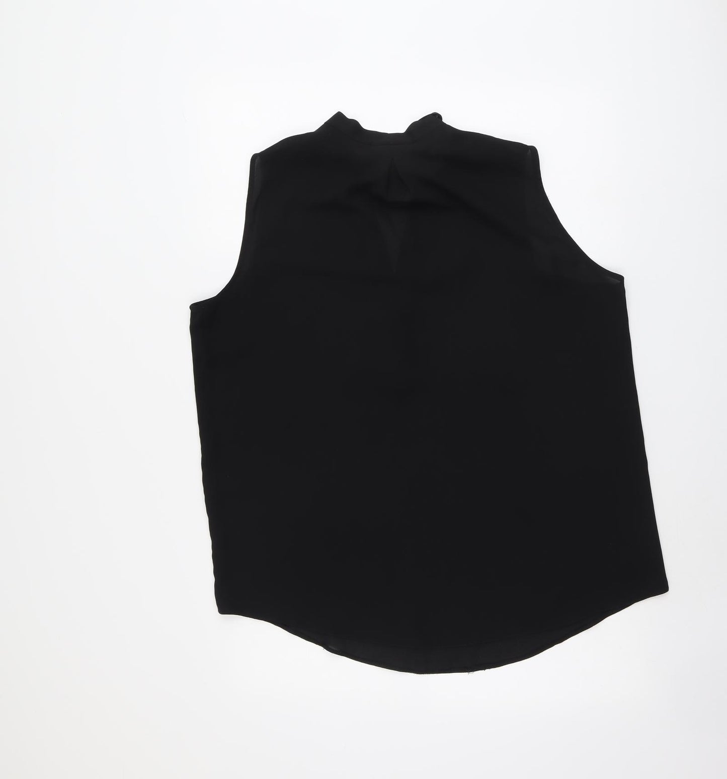 Wallis Womens Black Polyester Basic Blouse Size M Round Neck