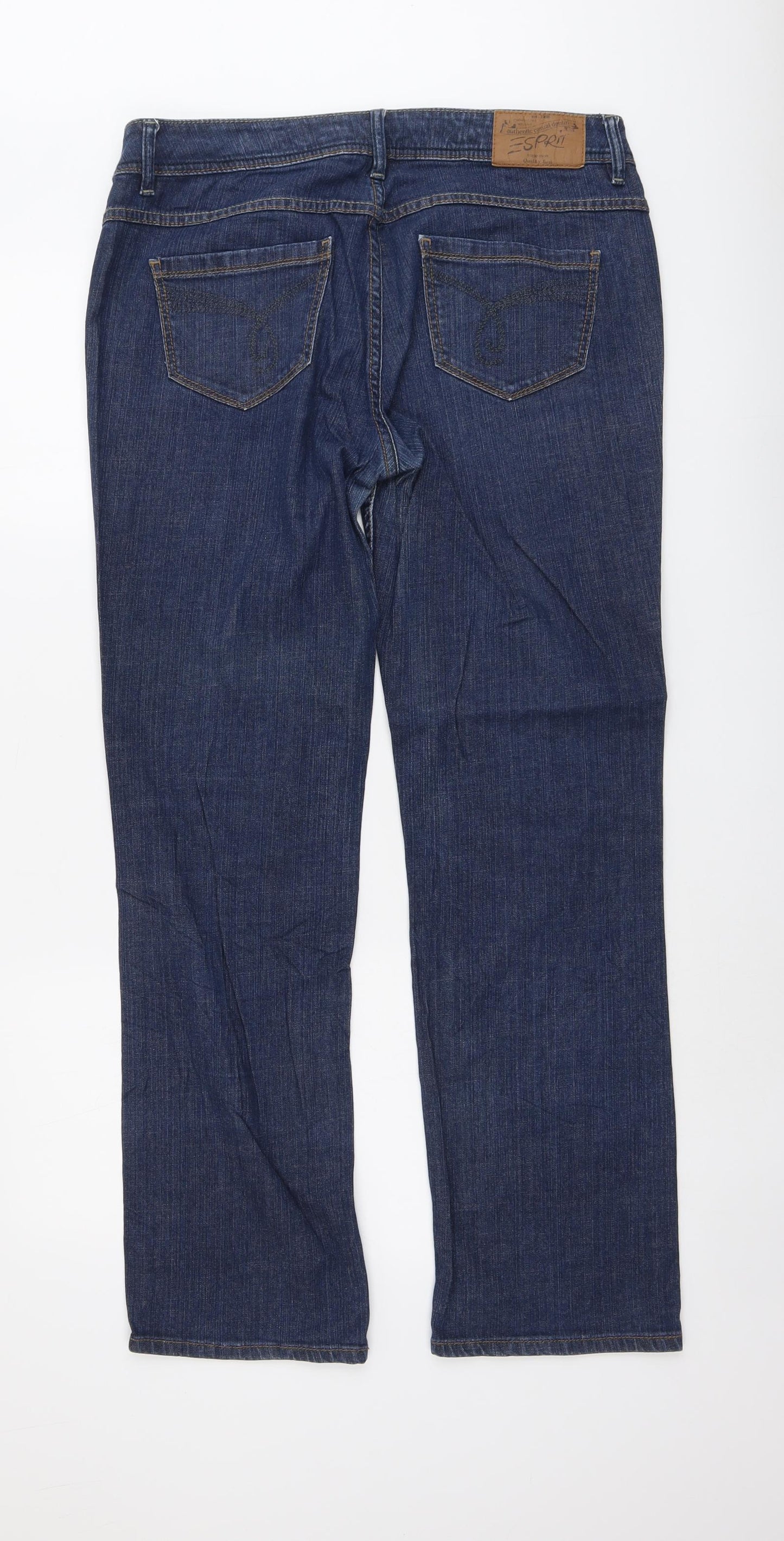 Esprit Womens Blue Cotton Bootcut Jeans Size 34 in L31 in Regular Button