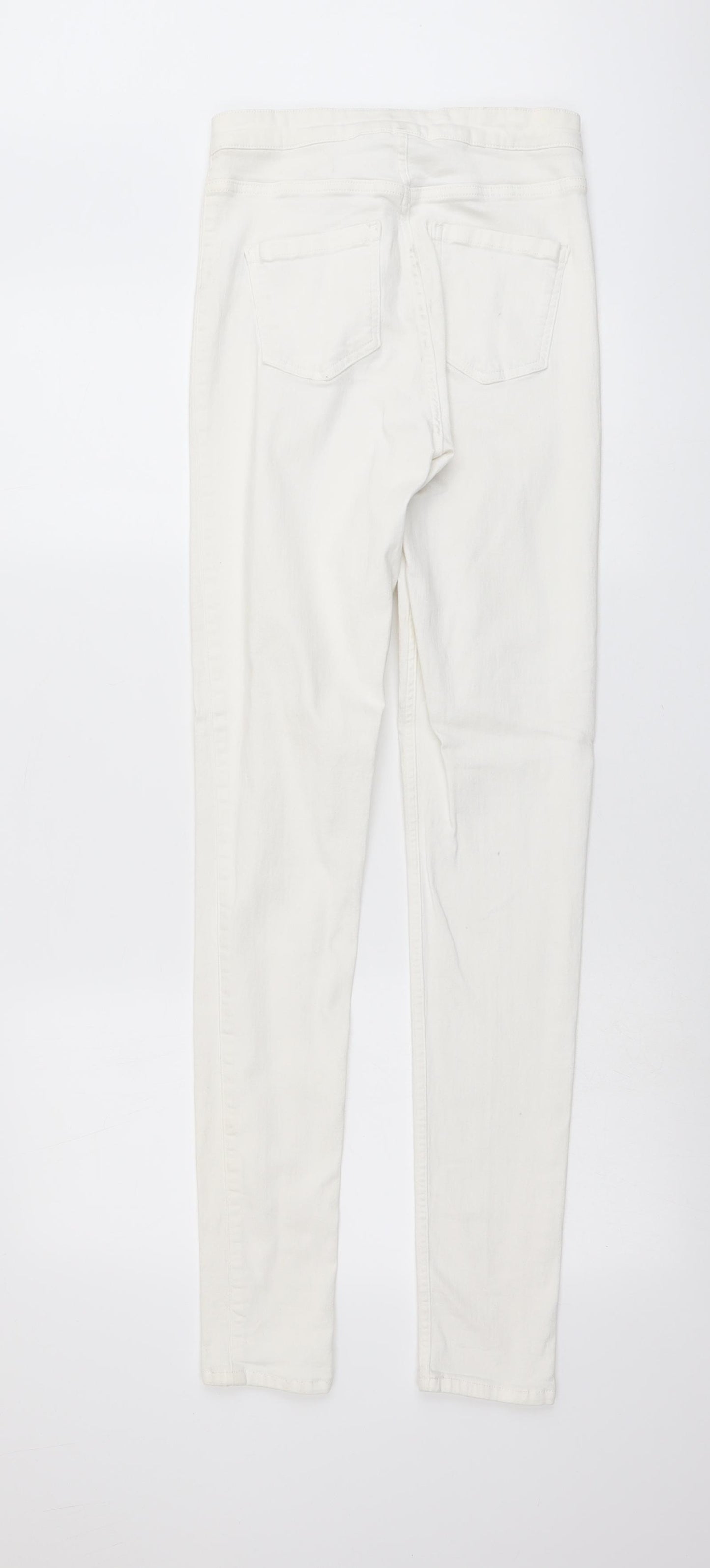 Topshop Womens Ivory Cotton Skinny Jeans Size 30 in L33 in Regular Button