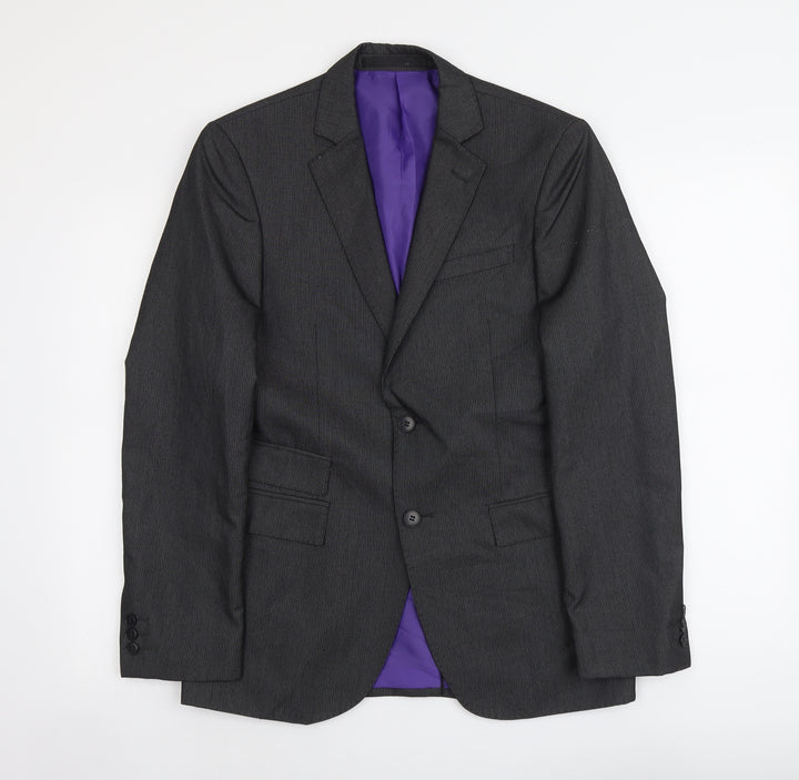 Marks and Spencer Mens Grey Striped Polyester Jacket Suit Jacket Size S Regular