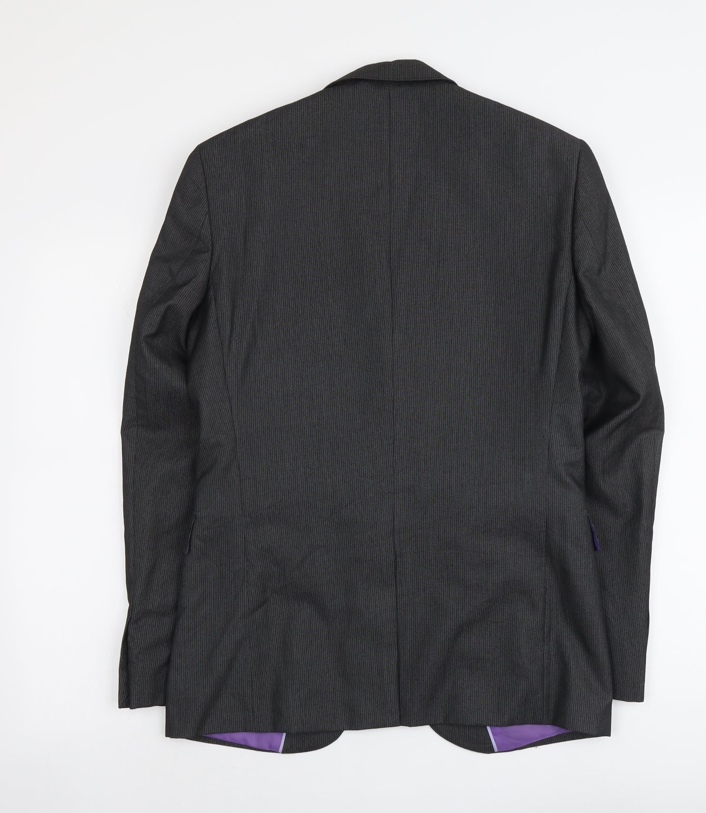 Marks and Spencer Mens Grey Striped Polyester Jacket Suit Jacket Size S Regular