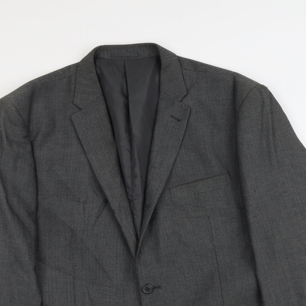 Grenwoods Mens Grey Polyester Jacket Suit Jacket Size XL Regular