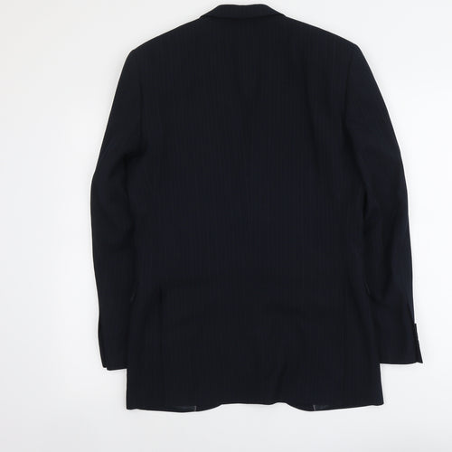B&W Mens Blue Polyester Jacket Suit Jacket Size S Regular