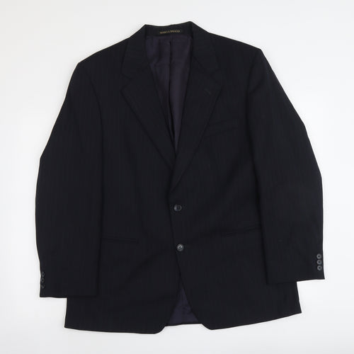 Marks and Spencer Mens Blue Polyester Jacket Suit Jacket Size M Regular