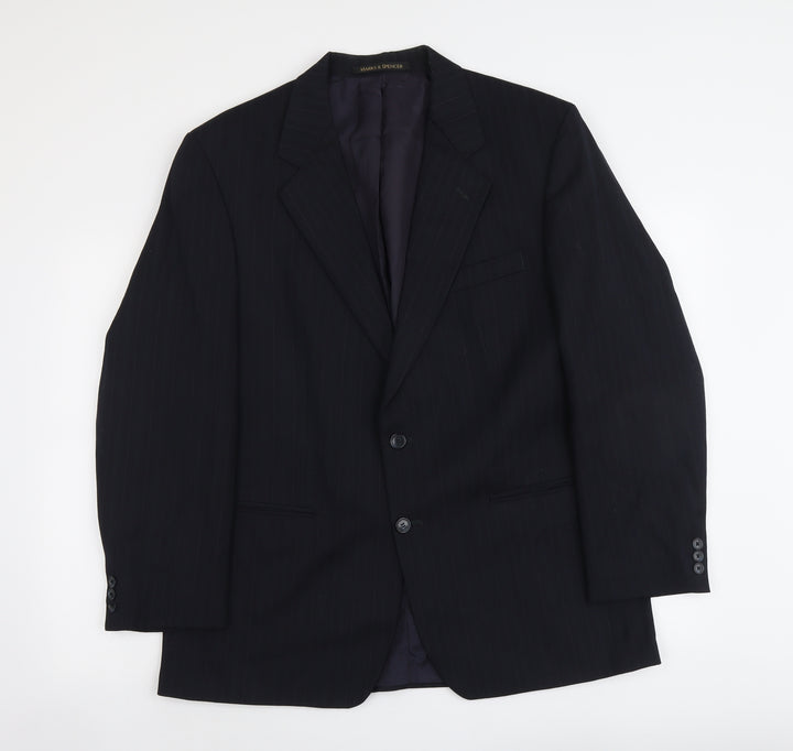 Marks and Spencer Mens Blue Polyester Jacket Suit Jacket Size M Regular