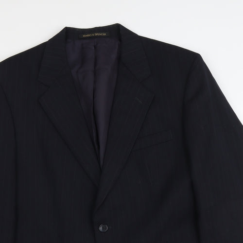 Marks and Spencer Mens Blue Polyester Jacket Suit Jacket Size M Regular