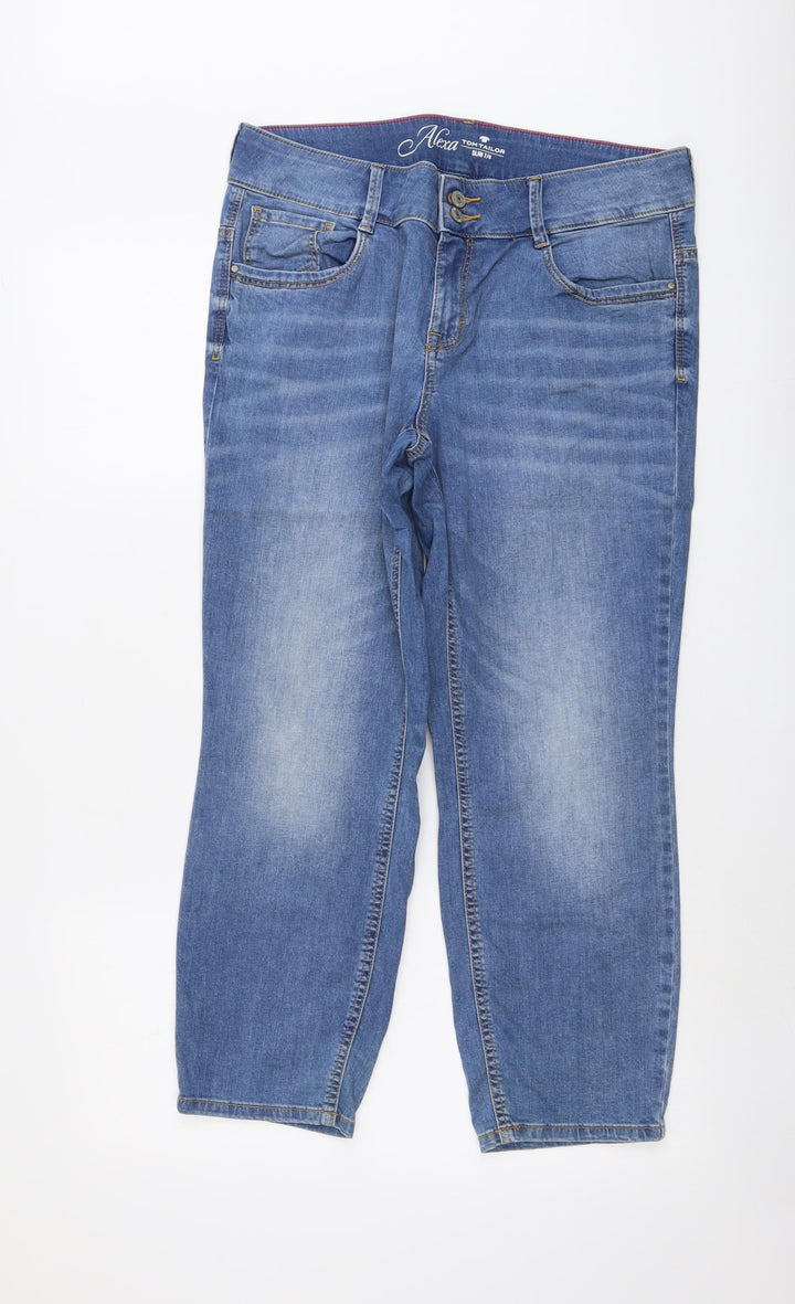 Tom Taylor Womens Blue Cotton Straight Jeans Size 32 in L25 in Slim Button