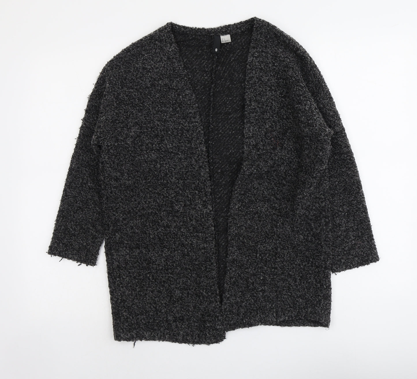 H&M Womens Grey V-Neck Acrylic Cardigan Jumper Size S