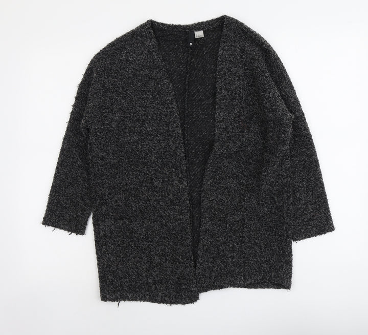 H&M Womens Grey V-Neck Acrylic Cardigan Jumper Size S