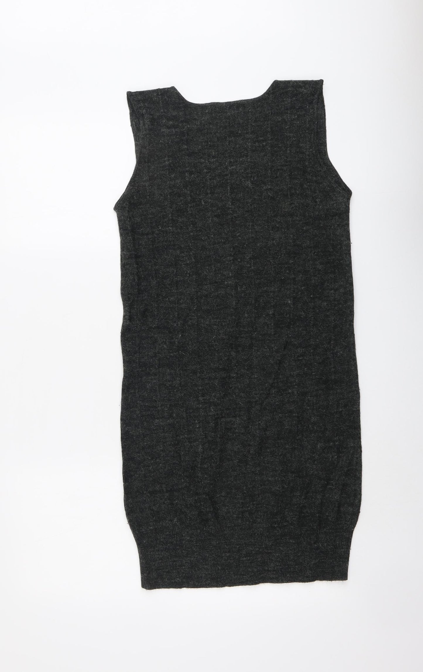Ignite Womens Grey Acrylic Pinafore/Dungaree Dress Size S Round Neck Pullover