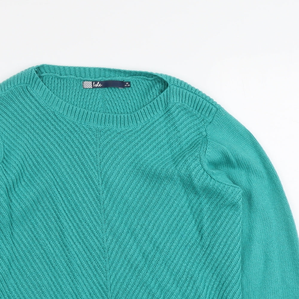EWM Womens Green Round Neck Acrylic Pullover Jumper Size 14