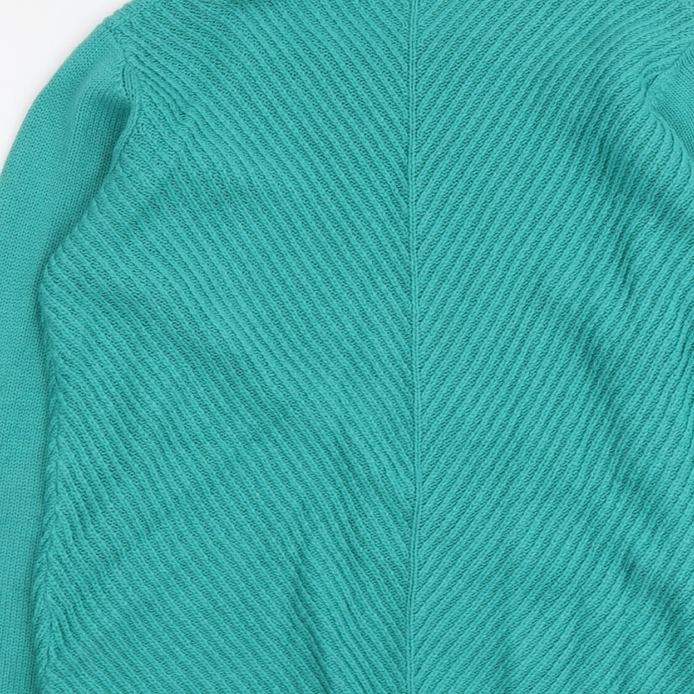 EWM Womens Green Round Neck Acrylic Pullover Jumper Size 14