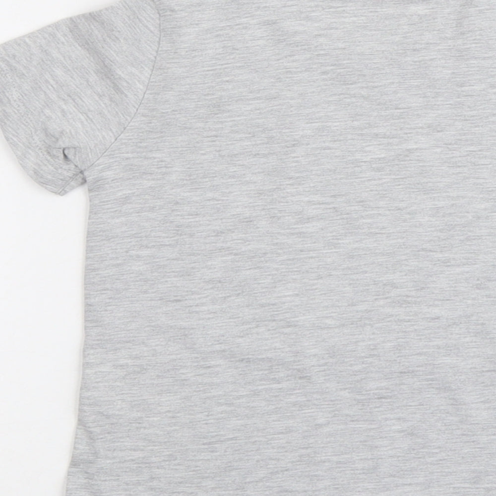 H&M Boys Grey Cotton Pullover T-Shirt Size 4-5 Years Crew Neck Pullover - Football