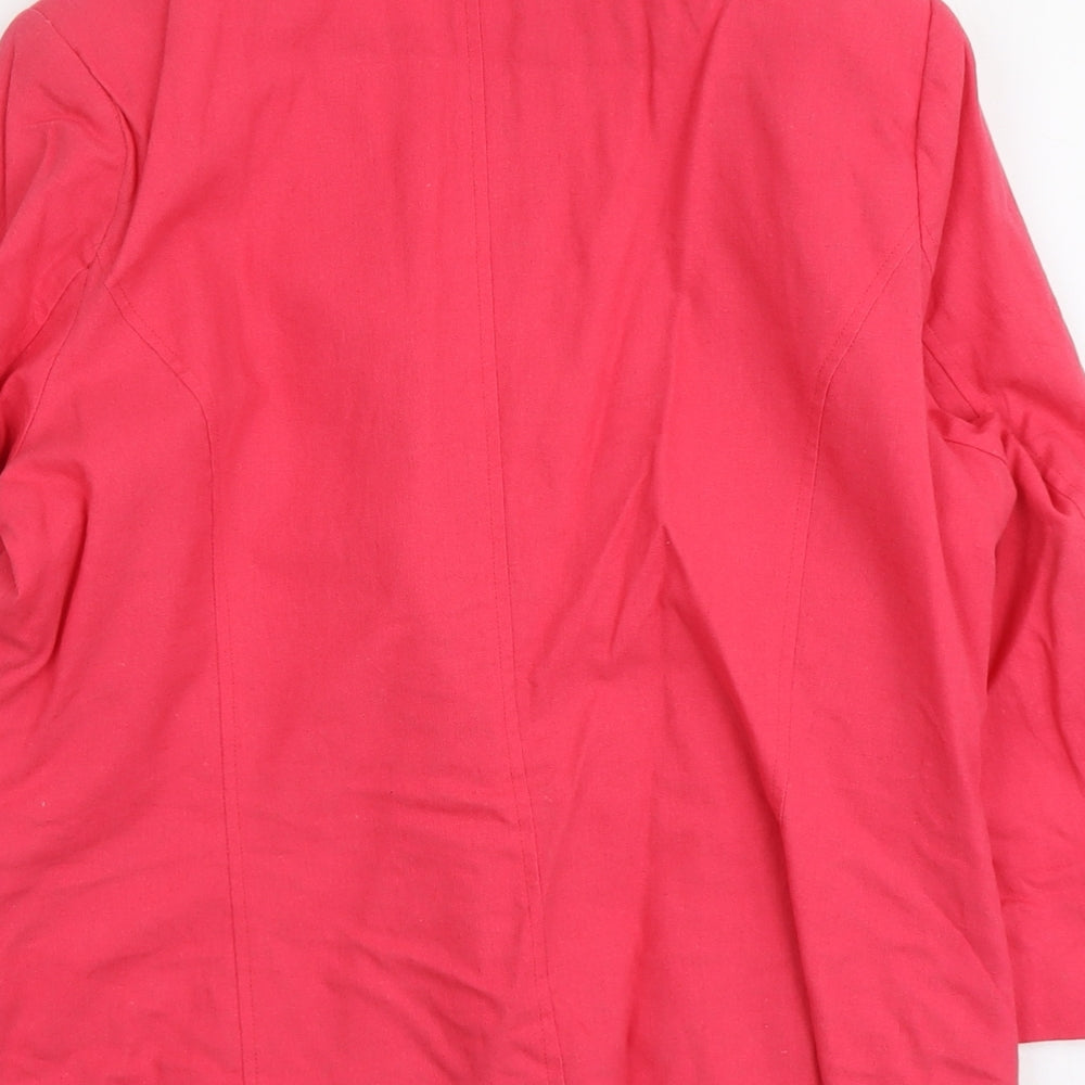 Nightingales Womens Pink Cotton Jacket Blazer Size 16