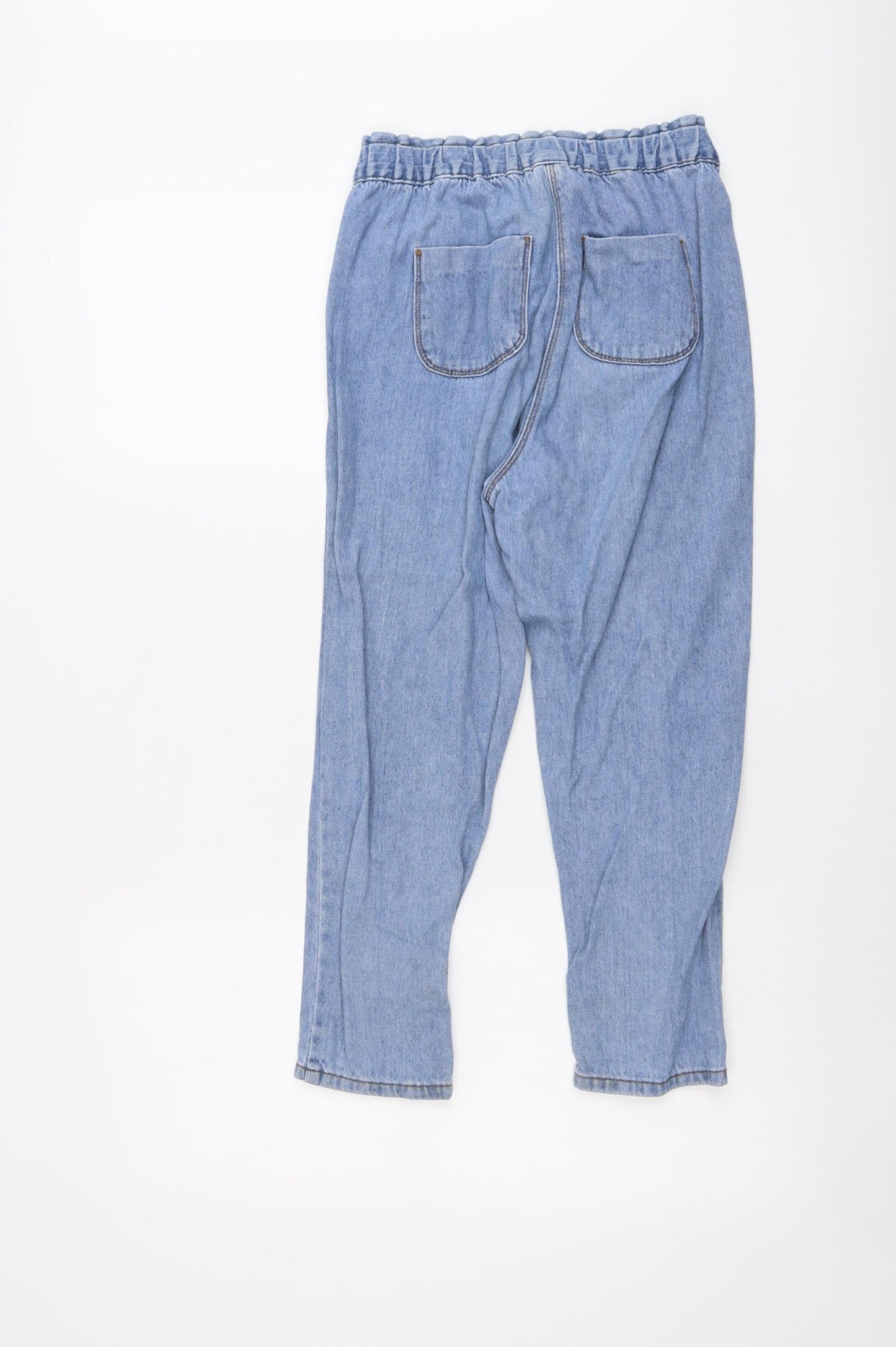 NEXT Girls Blue Cotton Tapered Jeans Size 10 Years Regular Snap