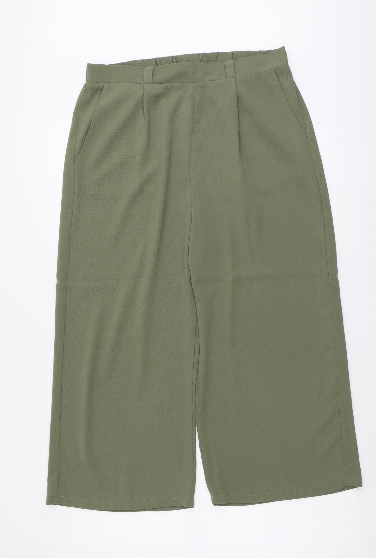 Quiz Womens Green Polyester Trousers Size 14 L22 in Regular