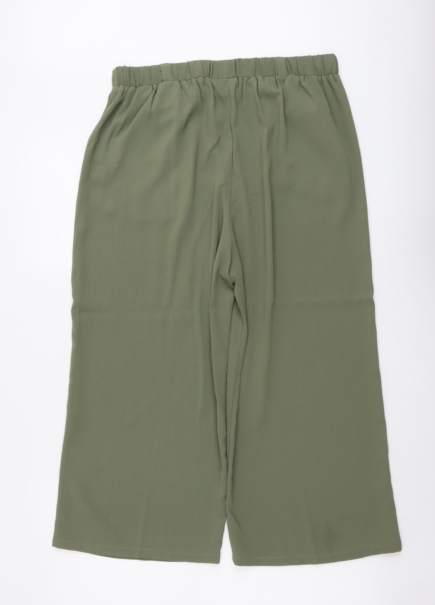 Quiz Womens Green Polyester Trousers Size 14 L22 in Regular