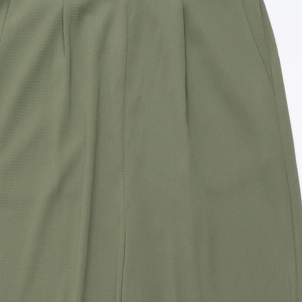 Quiz Womens Green Polyester Trousers Size 14 L22 in Regular