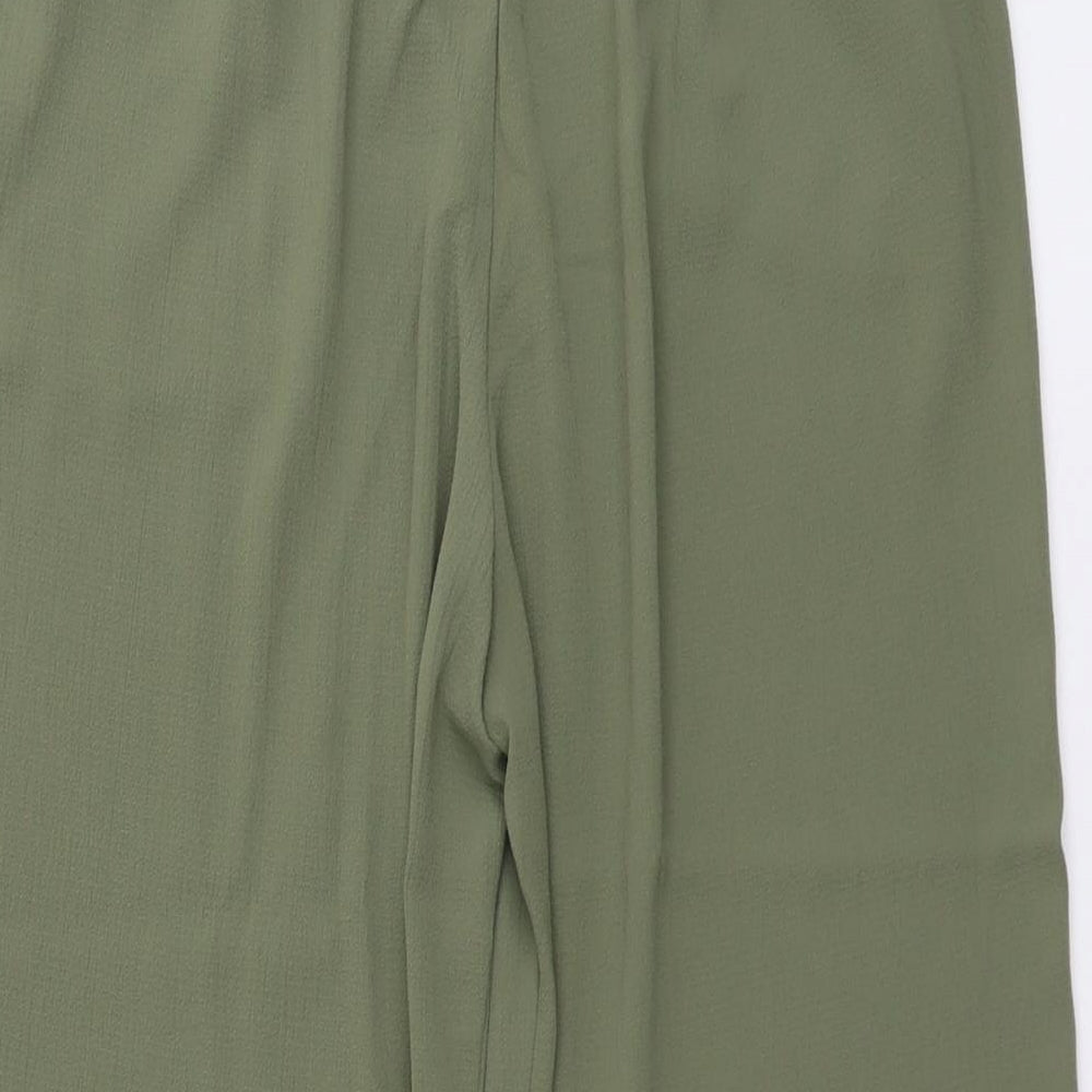 Quiz Womens Green Polyester Trousers Size 14 L22 in Regular