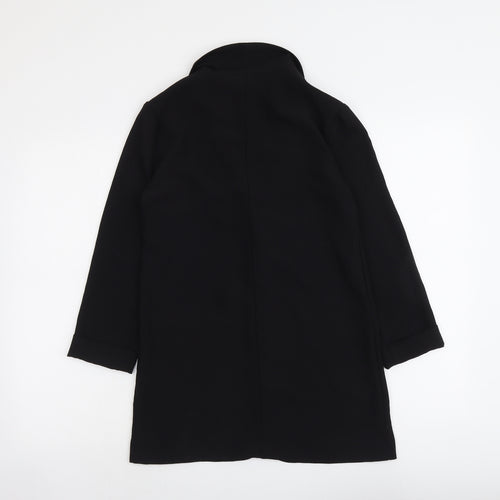 New Look Womens Black Herringbone Jacket Size 6 Button