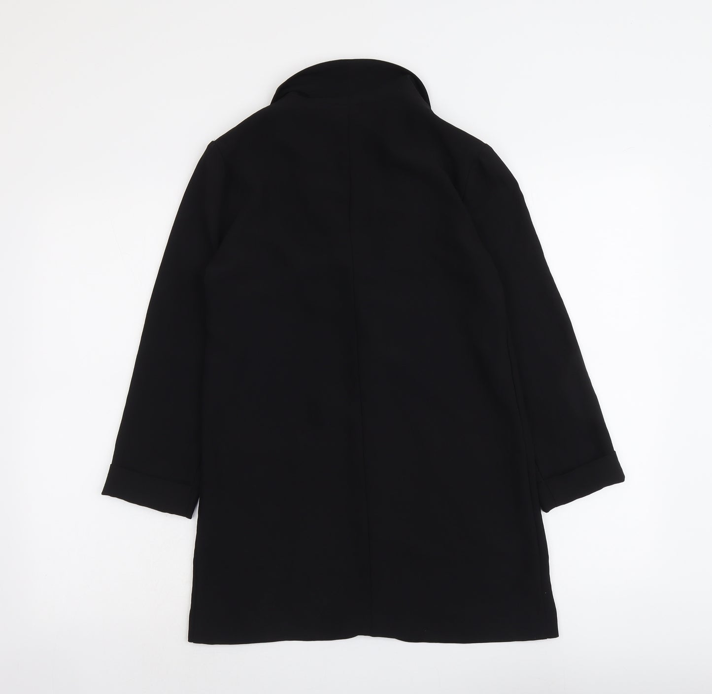 New Look Womens Black Herringbone Jacket Size 6 Button