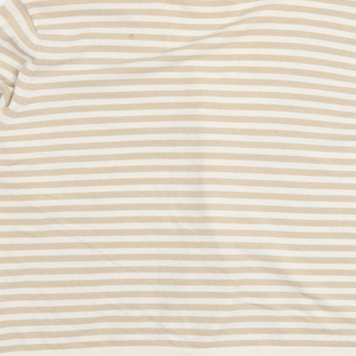Marks and Spencer Womens Beige V-Neck Striped Viscose Cardigan Jumper Size 22