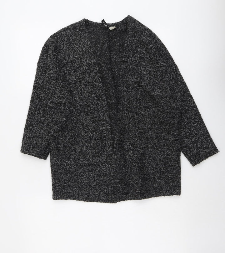H&M Womens Grey V-Neck Acrylic Cardigan Jumper Size S